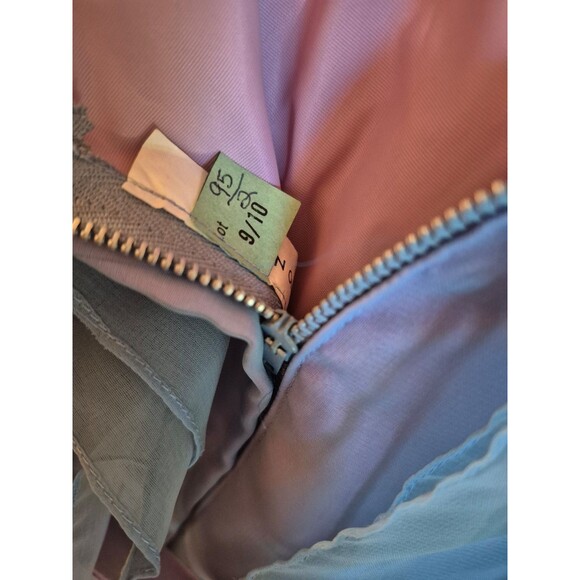 Vintage 1960s Party Dress Chiffon Flowy Ruffle Maxi Dress Blue Lavender Sz S NEW - Picture 6 of 6